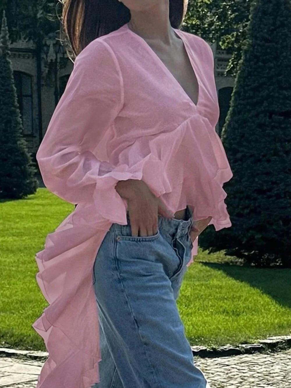 Pink Casual Women's Loose Shirt
